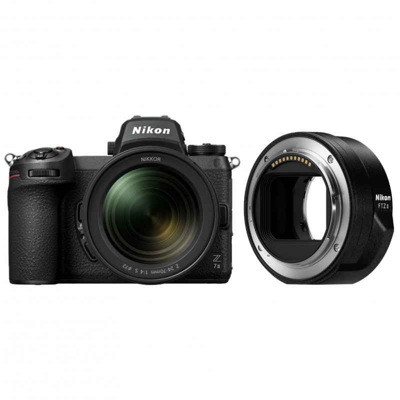 NIKON Z7 II Mirrorless Digital Camera with 24-70mm f/4 Lens and FTZ II  adapter Kit