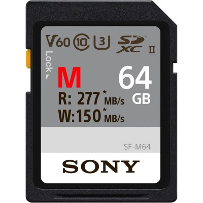 sony m series 64gb uhs-ii 277mb/sec sdxc memory card (sf-m64)