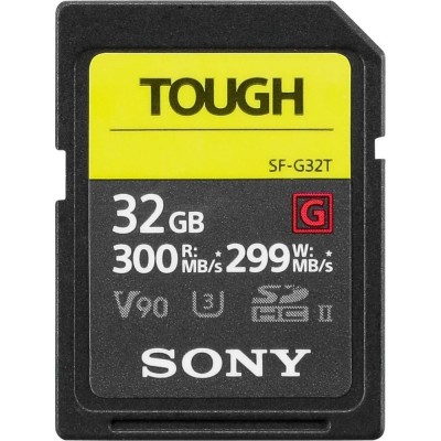 sony g series tough 32gb uhs-ii 299mb/sec sdxc memory card (sf-g32t)