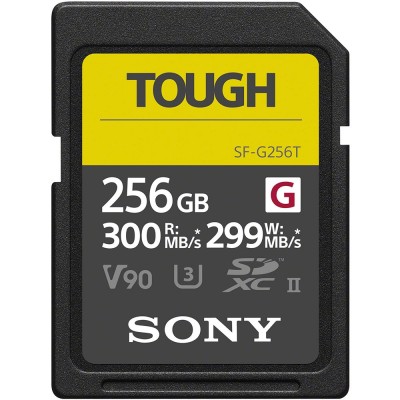 sony g series tough 256gb uhs-ii 299mb/sec sdxc memory card (sf-g256t)