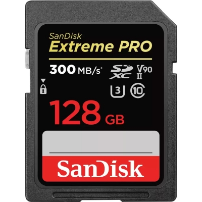sandisk extreme pro 128gb 300mb/s uhs-ii sdxc memory card