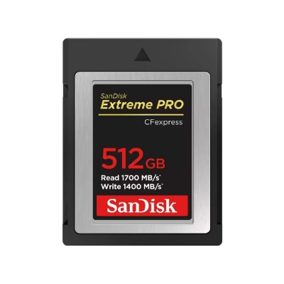 sandisk 512gb extreme pro (1700mb/sec) cfexpress type b memory card